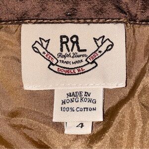 RALPH RALPH LAUREN RRL Vintage Brown 100% Cotton Fully Lined Midi Skirt Sz 4 EUC